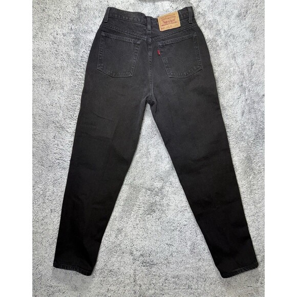 Vintage 90s Levis 512 Black Denim Jean Womens 28x28 Slim Fit Straight USA Made - Picture 13 of 14